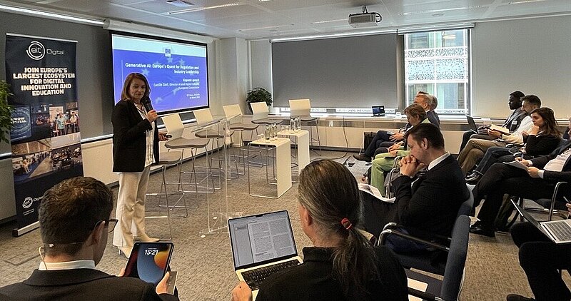 Mrs Lucilla Sioli, Director for AI and Digital Industry at the European Commission giving a keynote at the report’s launch event in Brussels